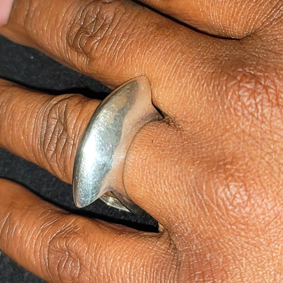 Jewelry - Modernist Ring Large Band 925 Stamped Mexico Sterling Silver Ring Size 7